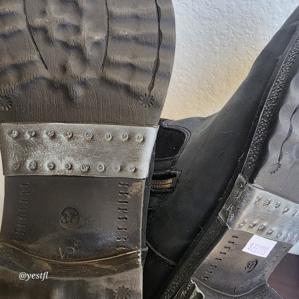 Bos. & Co .STRIVE BLACK ZIP UP ANKLE BOOTS 37 - Picture 4 of 9